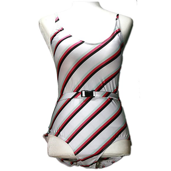 Pina Colada Other - Seductive Stripes Over-Shoulder One Piece Swimsuit